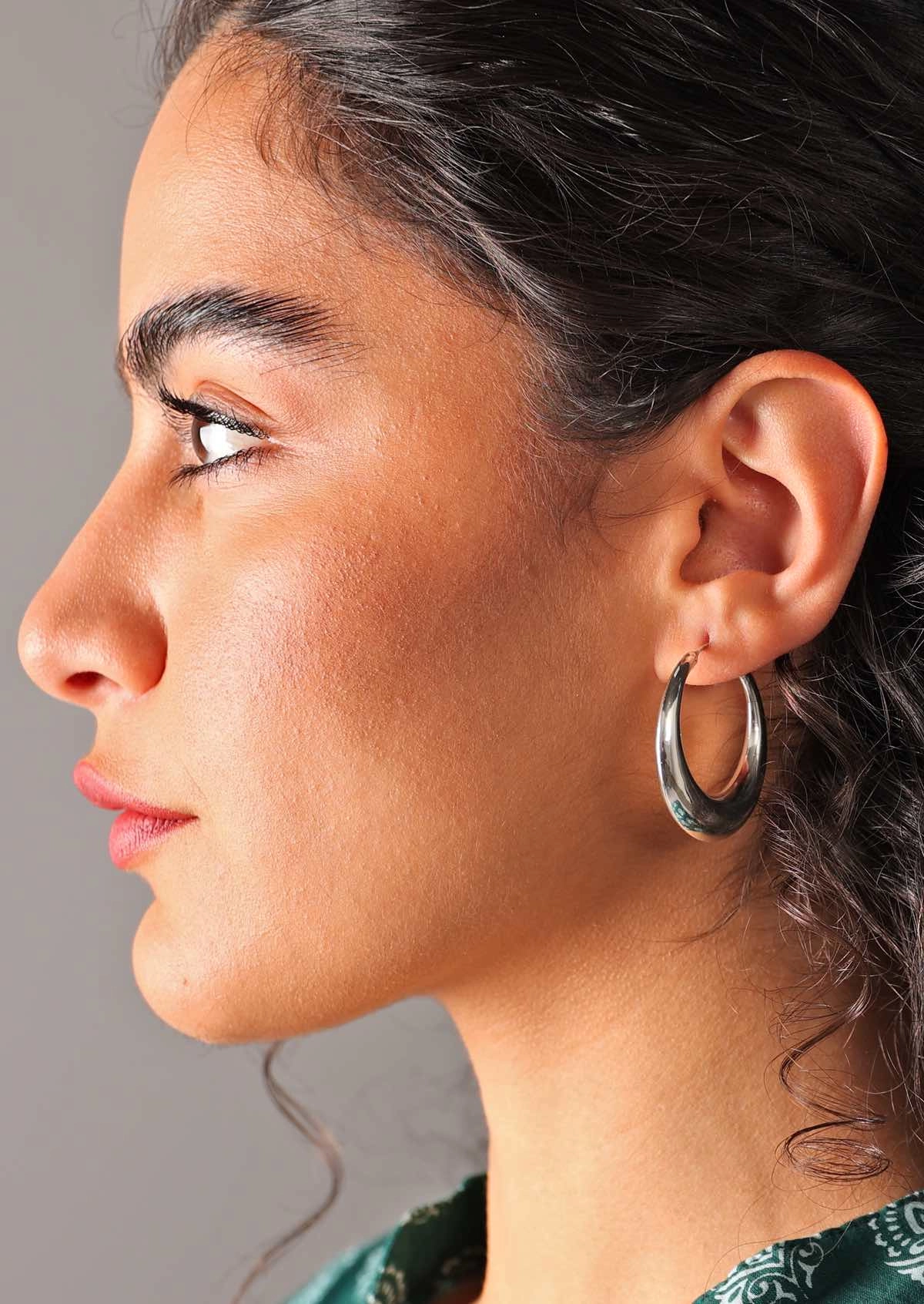 Luna Hoops Silver Earrings