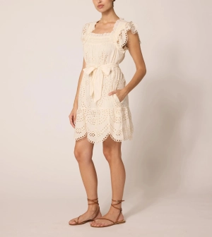 Mireya Mini Dress | Ivory Eyelet