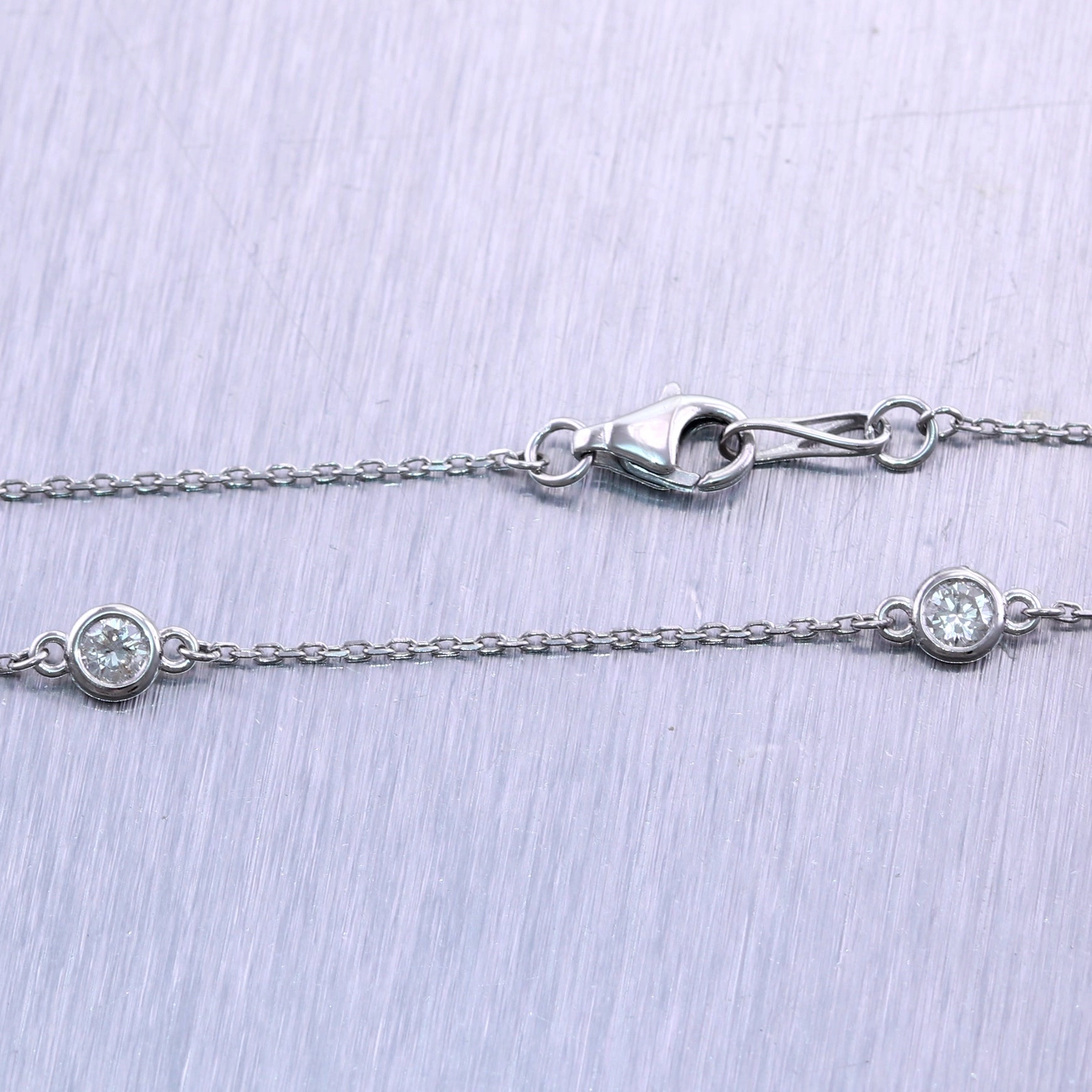 Modern 14k White Gold 1.01ctw Diamonds By The Yard 18" Necklace