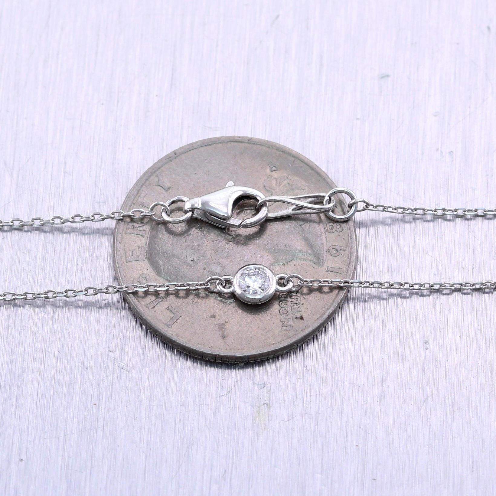Modern 14k White Gold 1.01ctw Diamonds By The Yard 18" Necklace