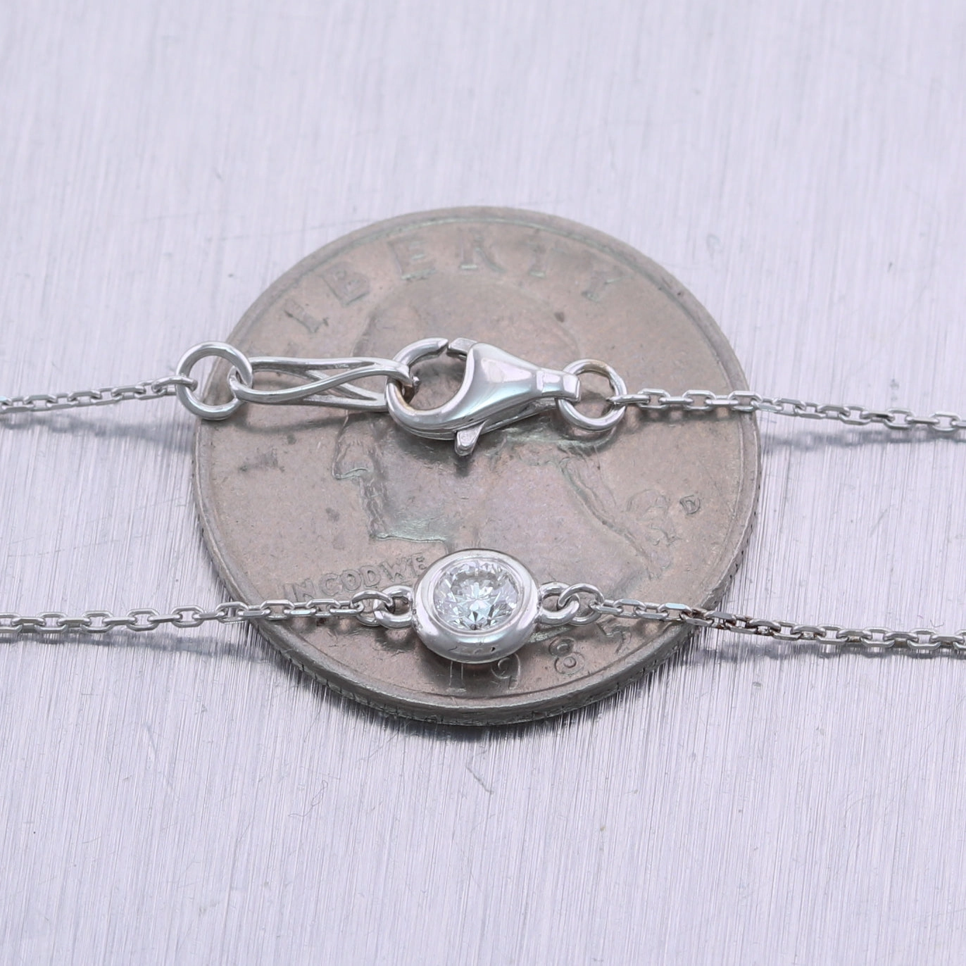 Modern 14k White Gold 1.80ctw Diamonds By The Yard 18" Necklace