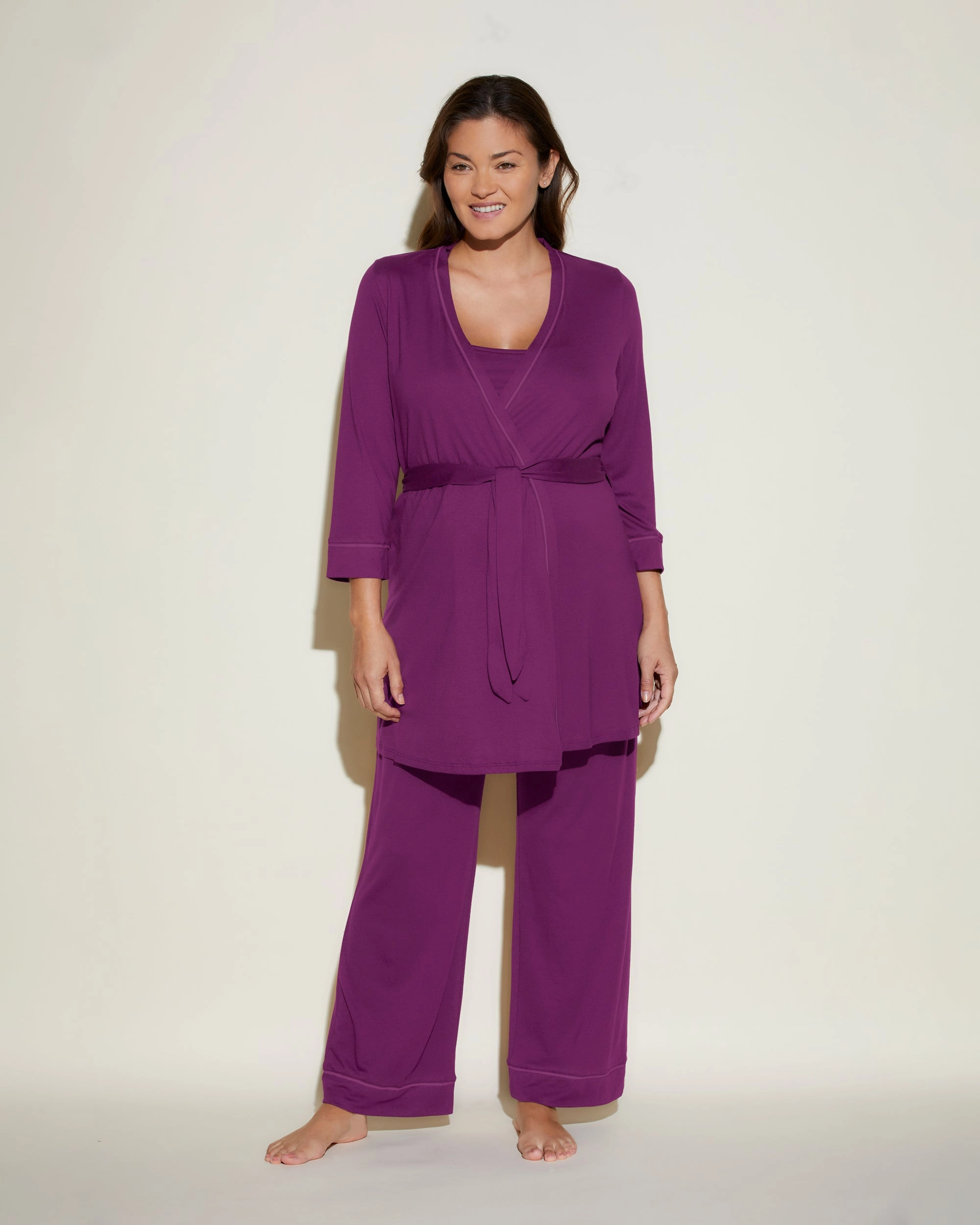 Nursing 3 Piece Pajama Set With Robe