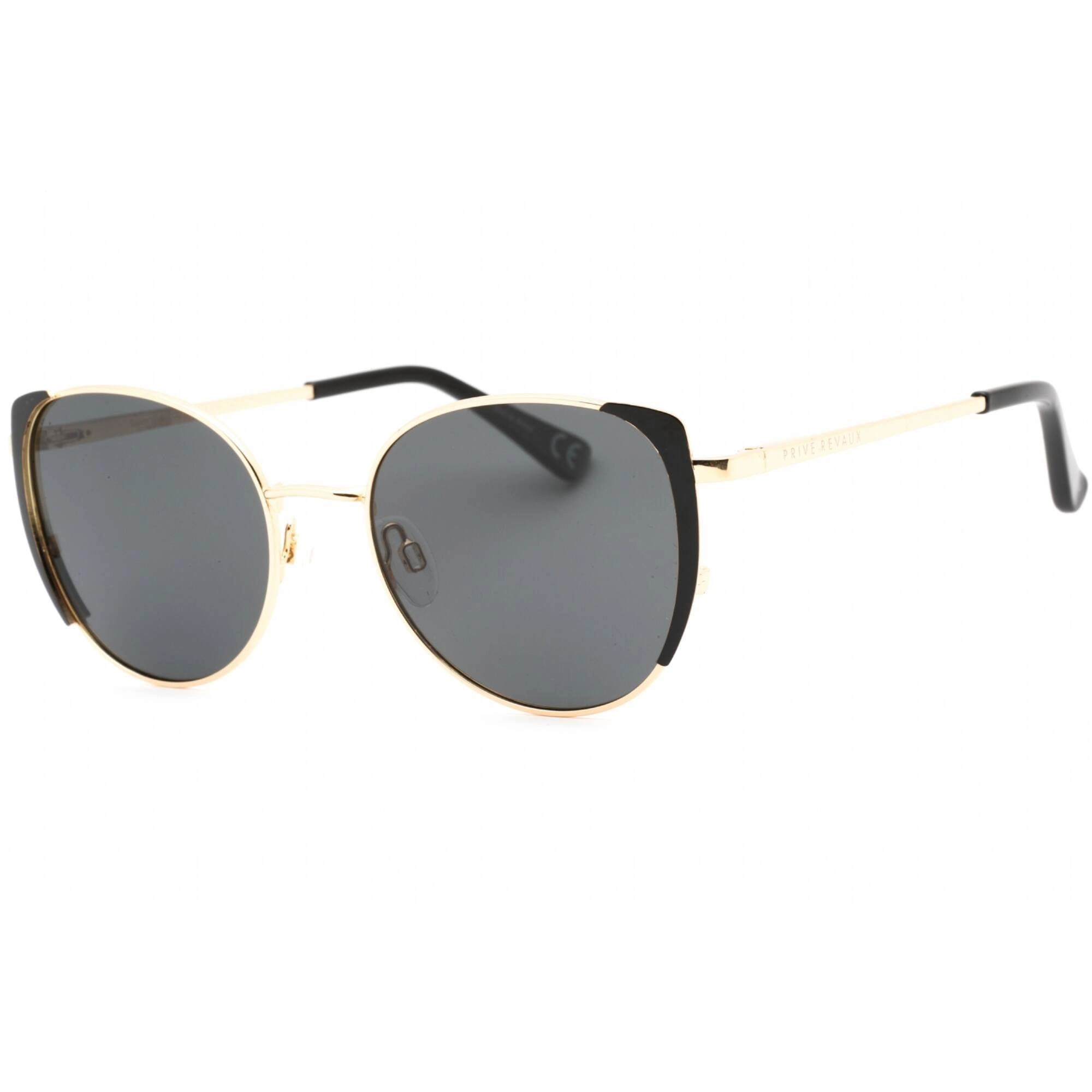 Prive Revaux Women's Sunglasses - Grey Lens Cat Eye Frame | Sunny Isles Black Gold
