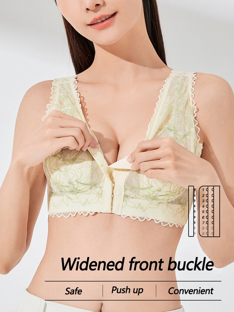 Seamless Front Closure Rabbits Ear Padded Wireless Bra