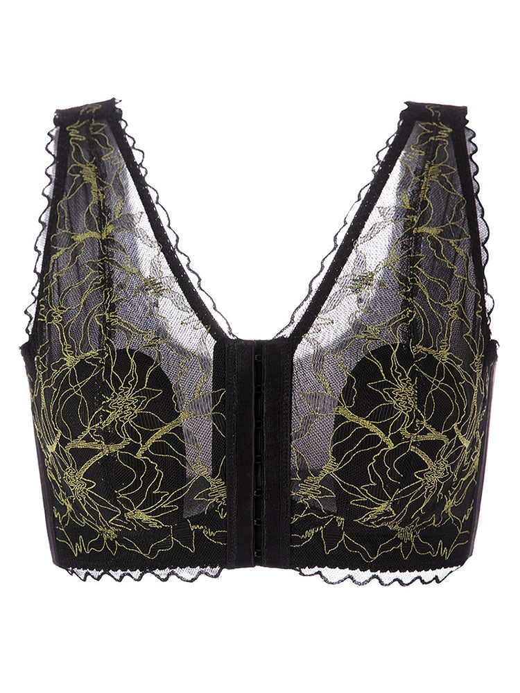 Seamless Front Closure Rabbits Ear Padded Wireless Bra