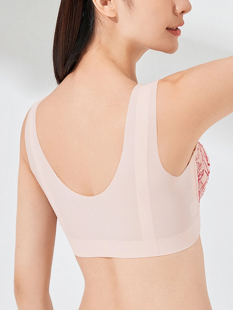 Seamless Front Closure Rabbits Ear Padded Wireless Bra