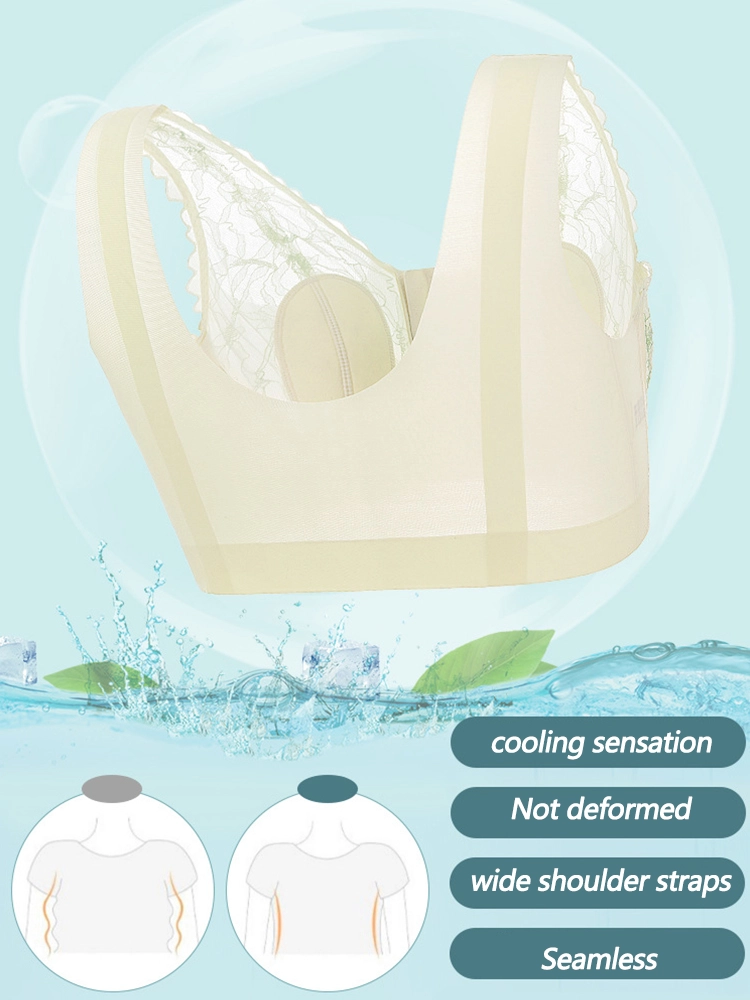 Seamless Front Closure Rabbits Ear Padded Wireless Bra
