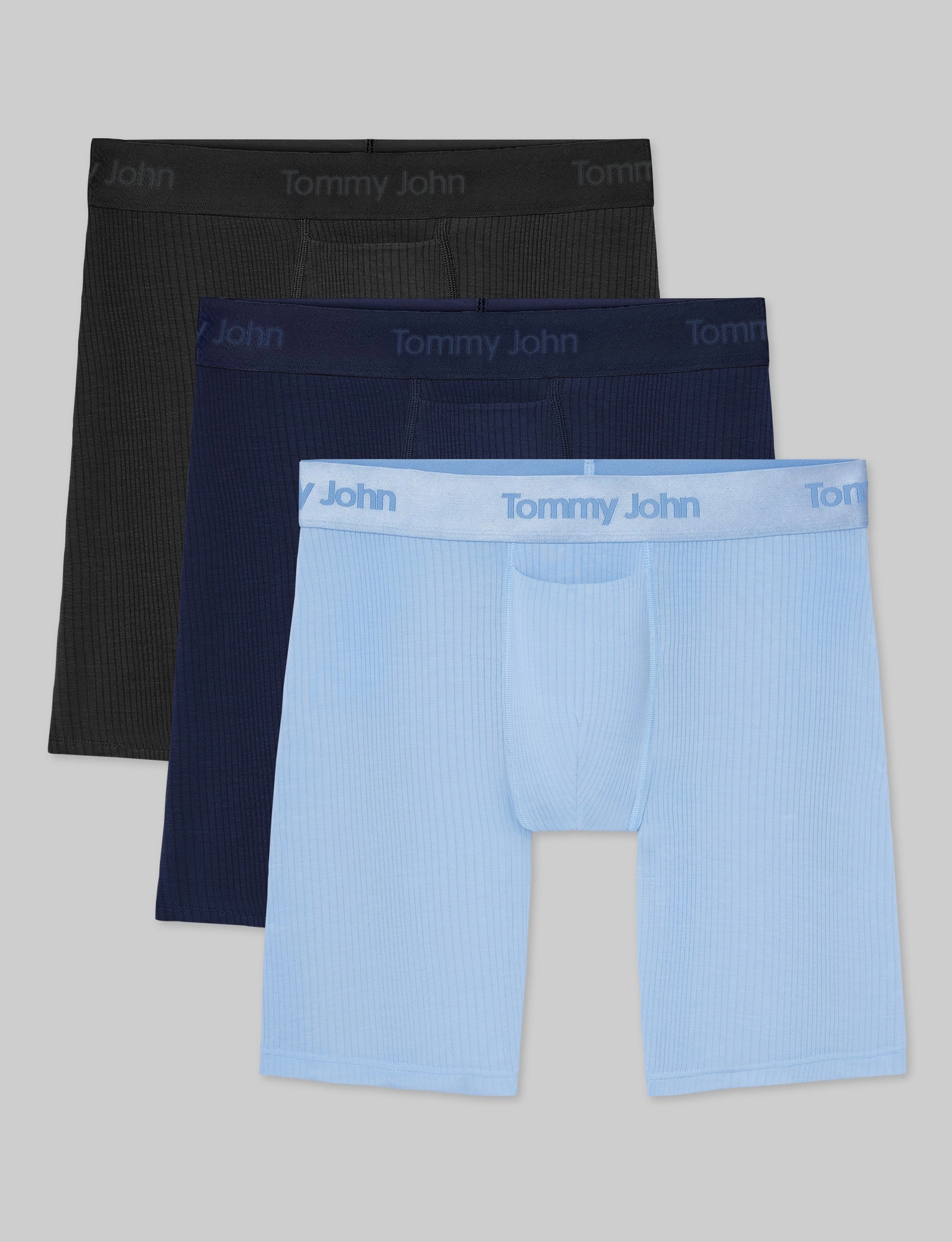 Second Skin Luxe Rib Boxer Brief 8" (3-Pack)