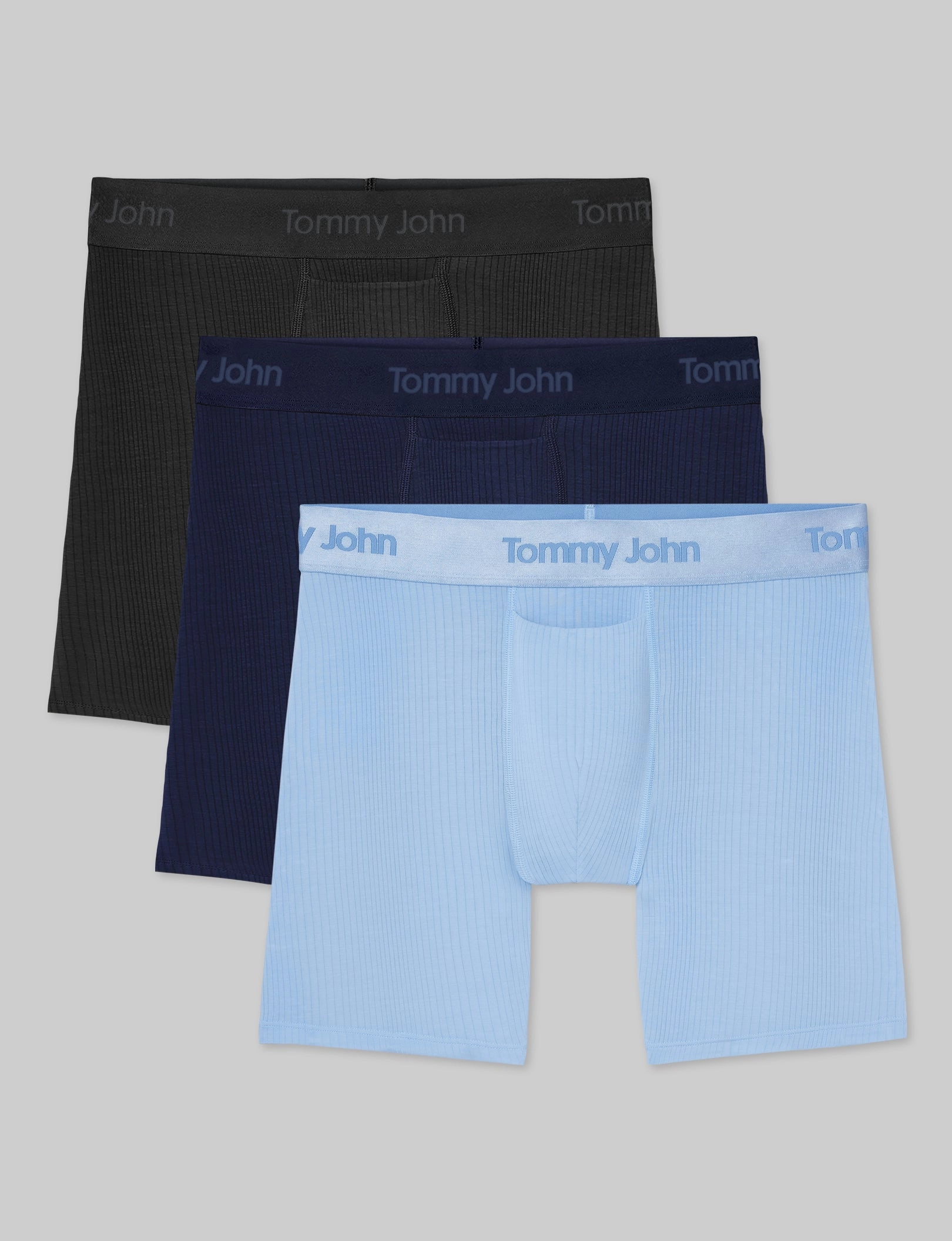 Second Skin Luxe Rib Mid-Length Boxer Brief 6" (3-Pack)