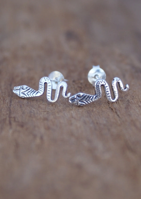 Silver Snake Studs