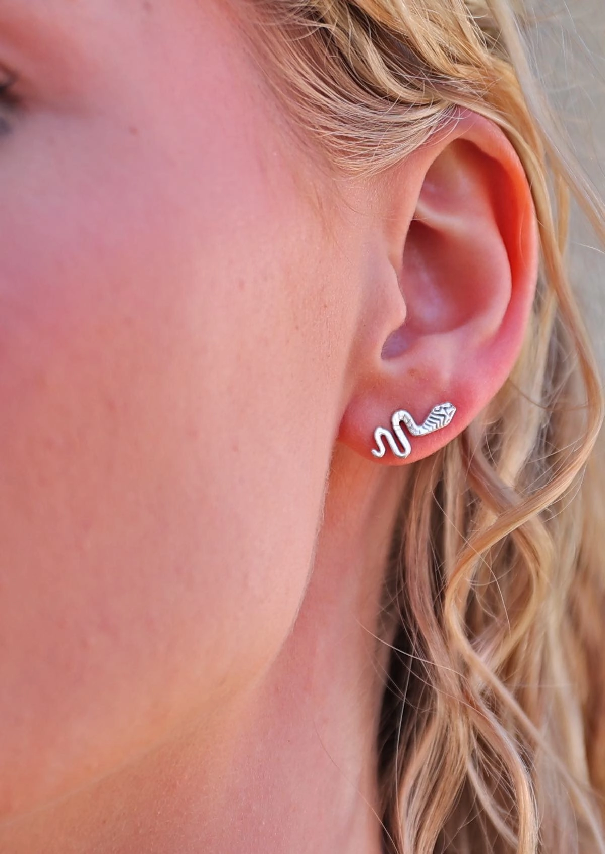 Silver Snake Studs