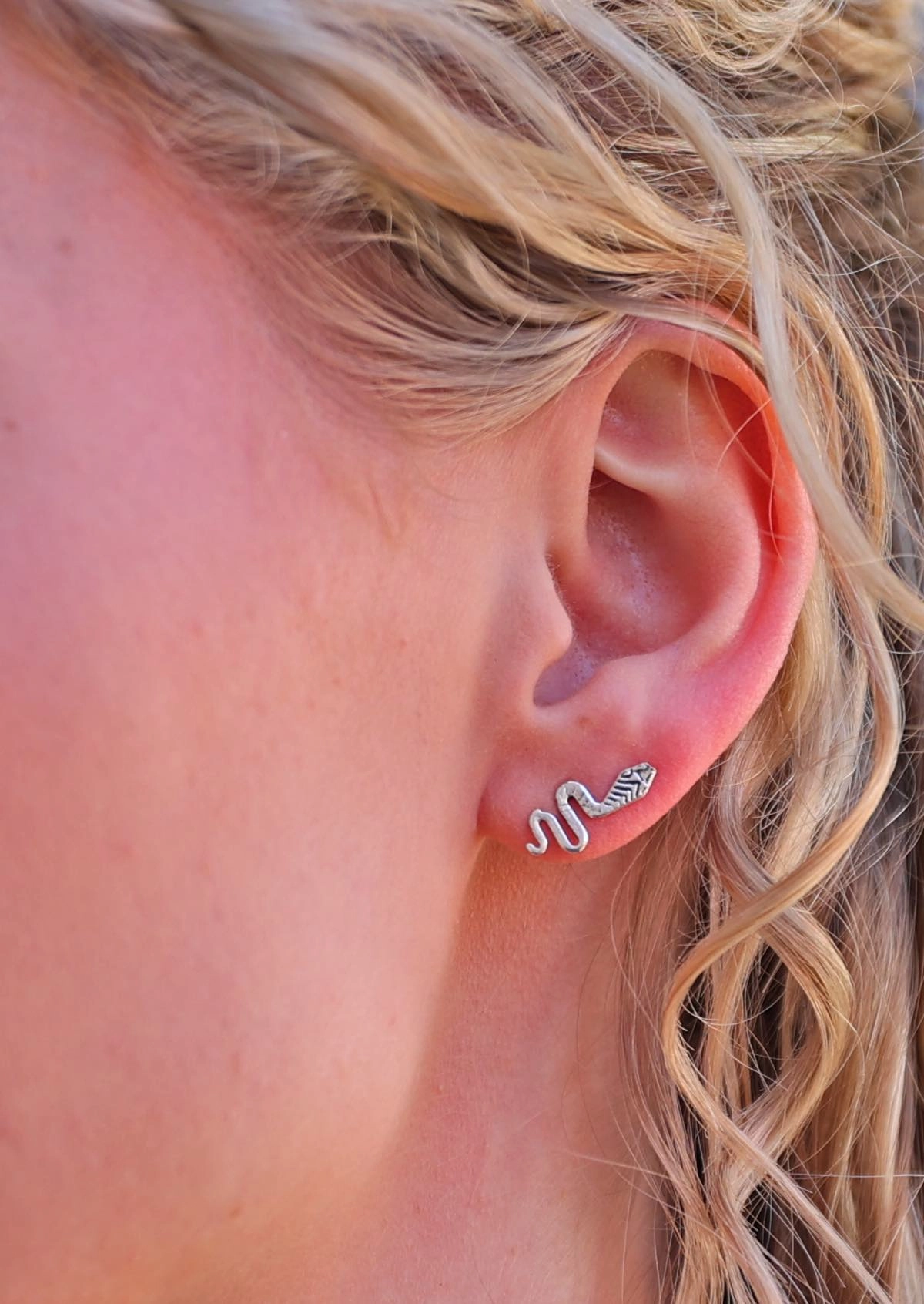 Silver Snake Studs