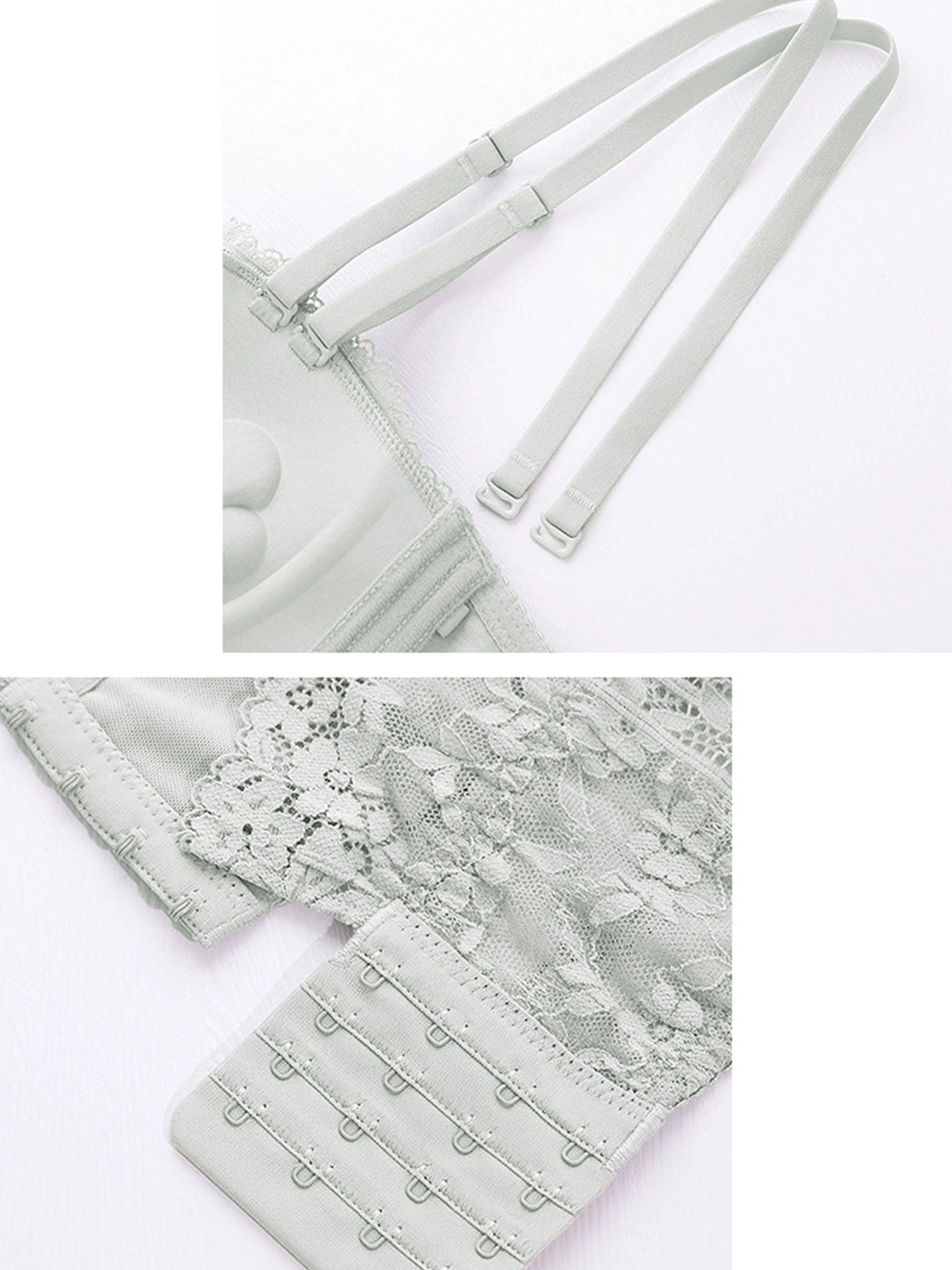 Thin Lace Strapless Bandeau Style Wire-Free Bra with Anti-Slip Design