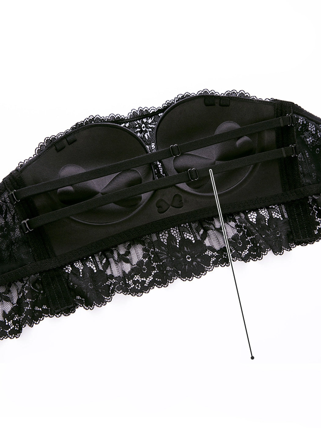 Thin Lace Strapless Bandeau Style Wire-Free Bra with Anti-Slip Design