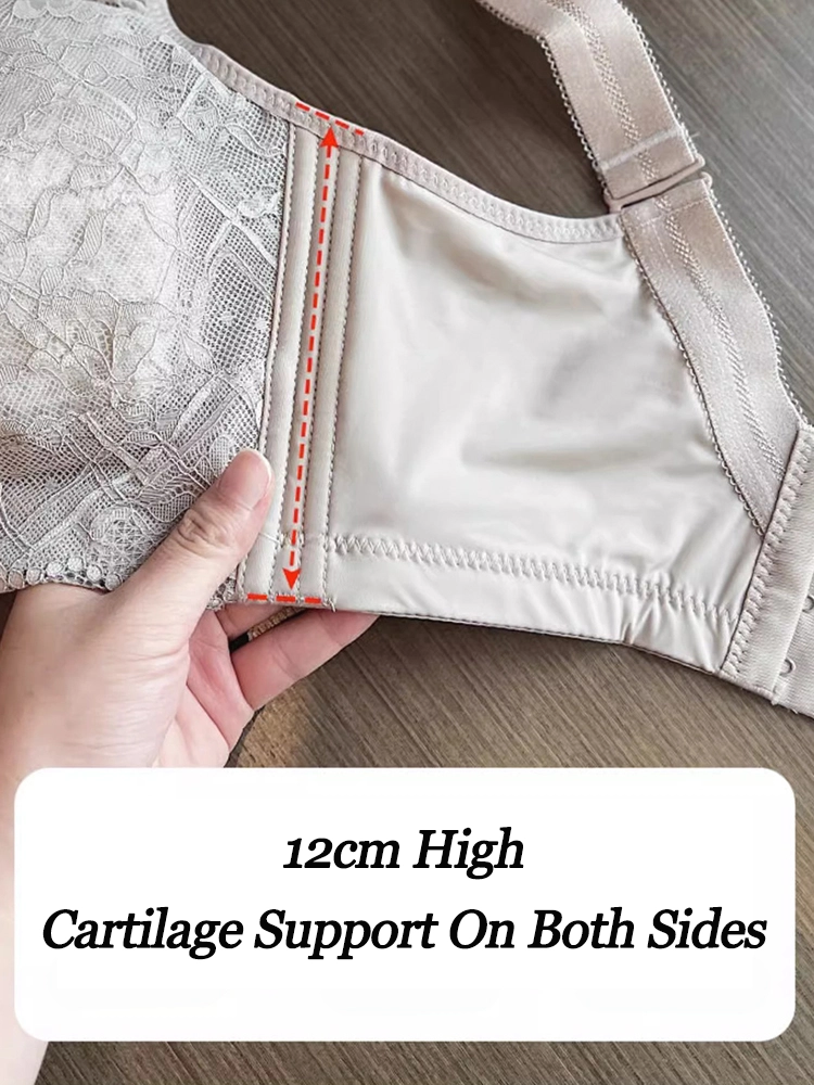 Thin Wire-Free Minimizing Bra with Side Support