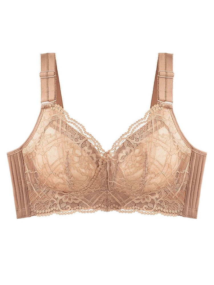 Thin Wire-Free Minimizing Bra with Side Support