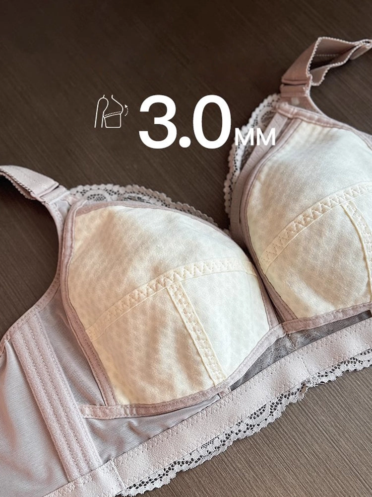 Thin Wire-Free Minimizing Bra with Side Support