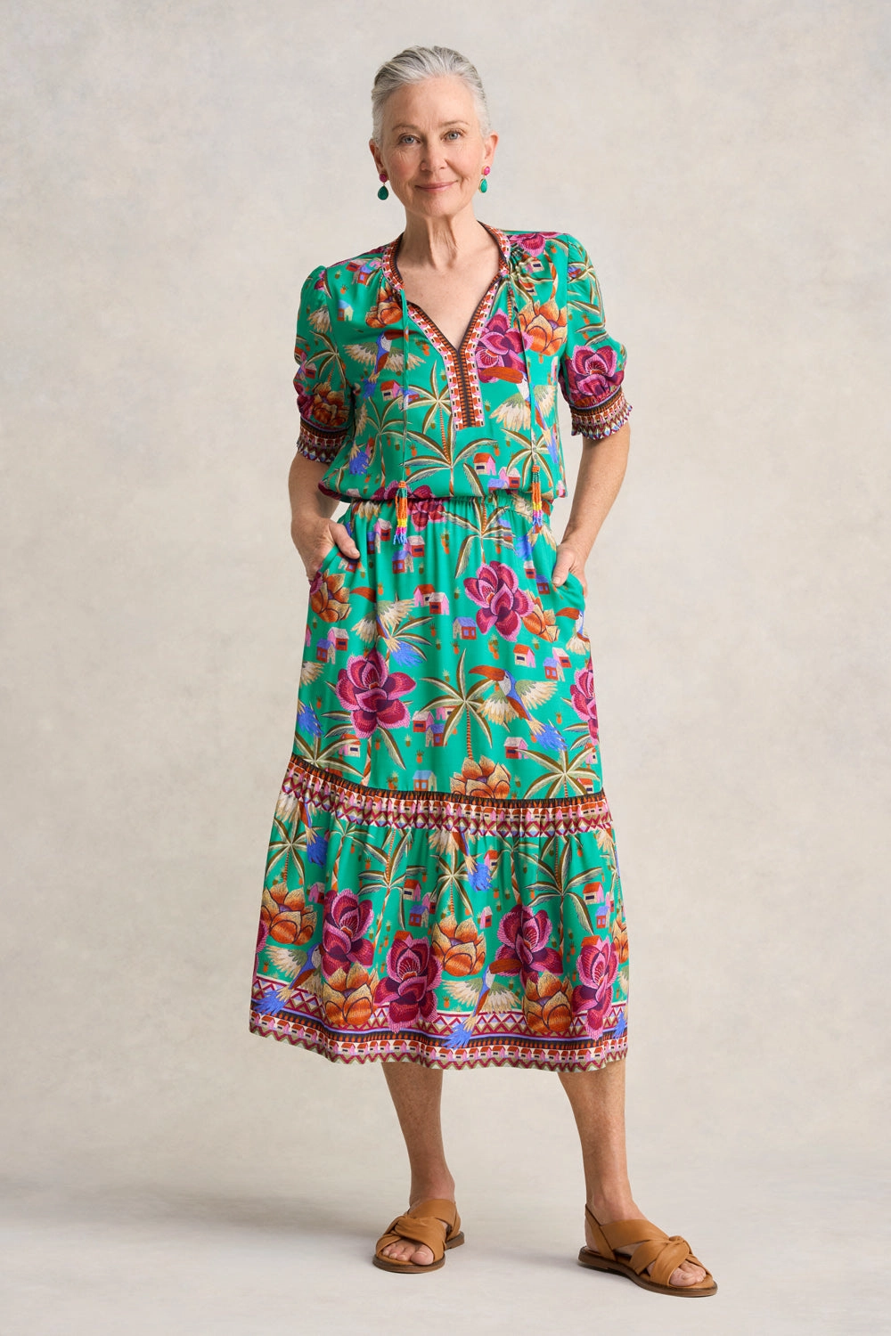 Tier Skirt - Toucan Print