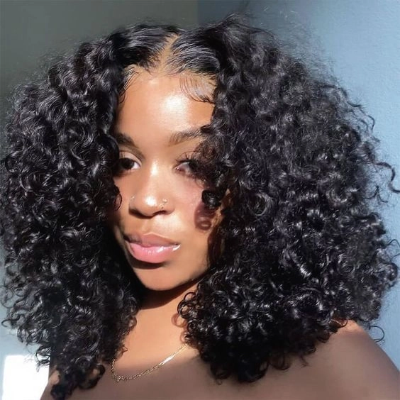 Tuneful Glueless Jerry Curly Lace Closure Human Hair Bob Wigs