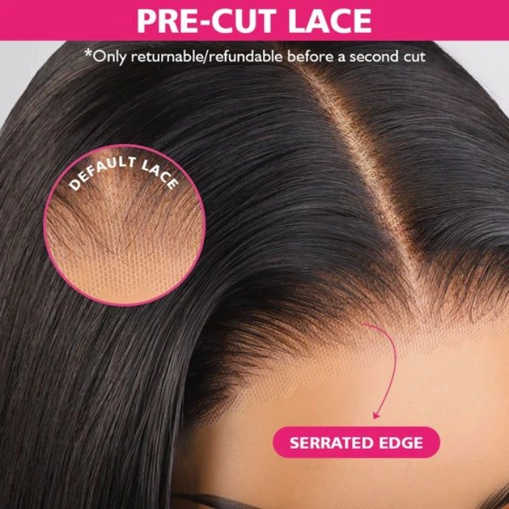 Tuneful Ready To Wear Glueless 6x5 Pre-Bleached Pre-Cut Pre-Plucked Lace Human Hair Kinky Curly Wigs