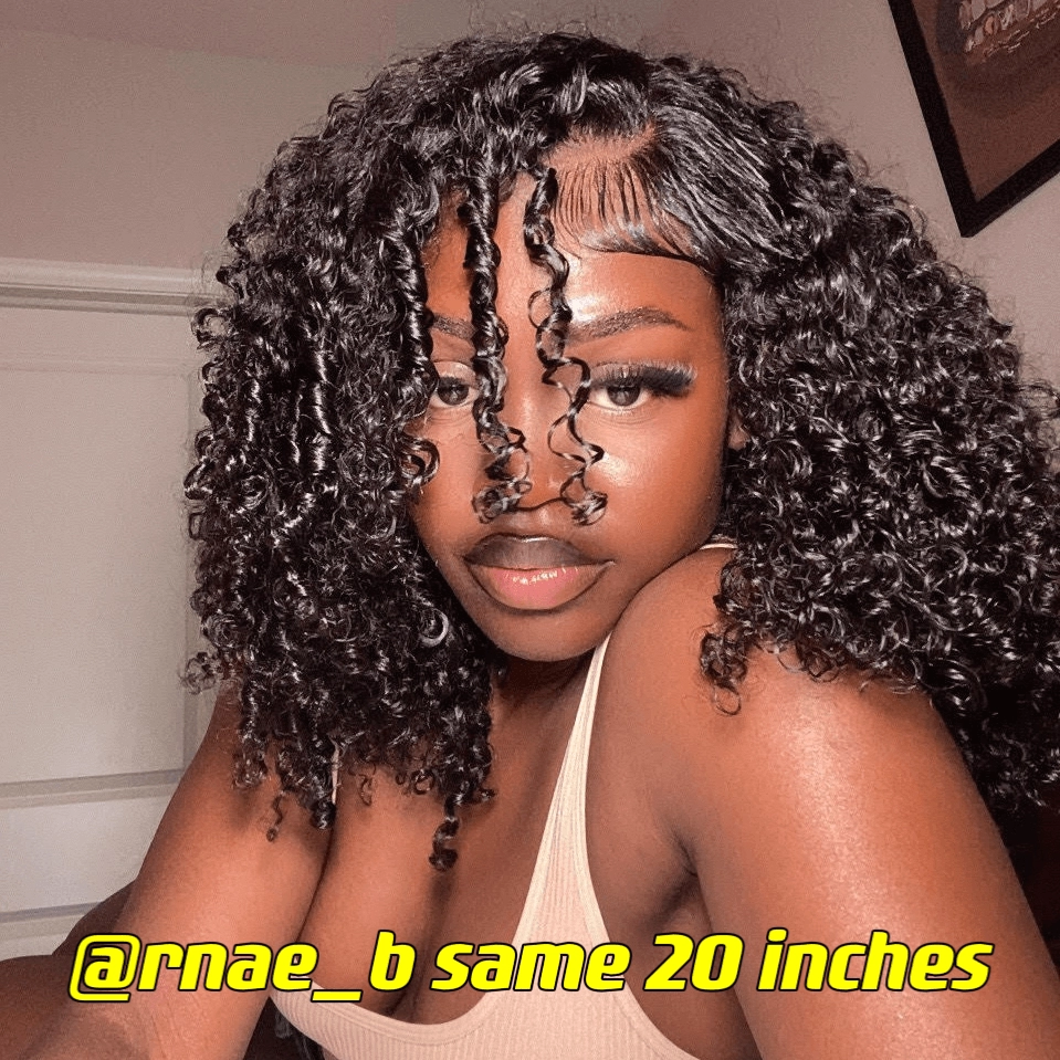 Tuneful Ready To Wear Glueless 6x5 Pre-Bleached Pre-Cut Pre-Plucked Lace Human Hair Kinky Curly Wigs