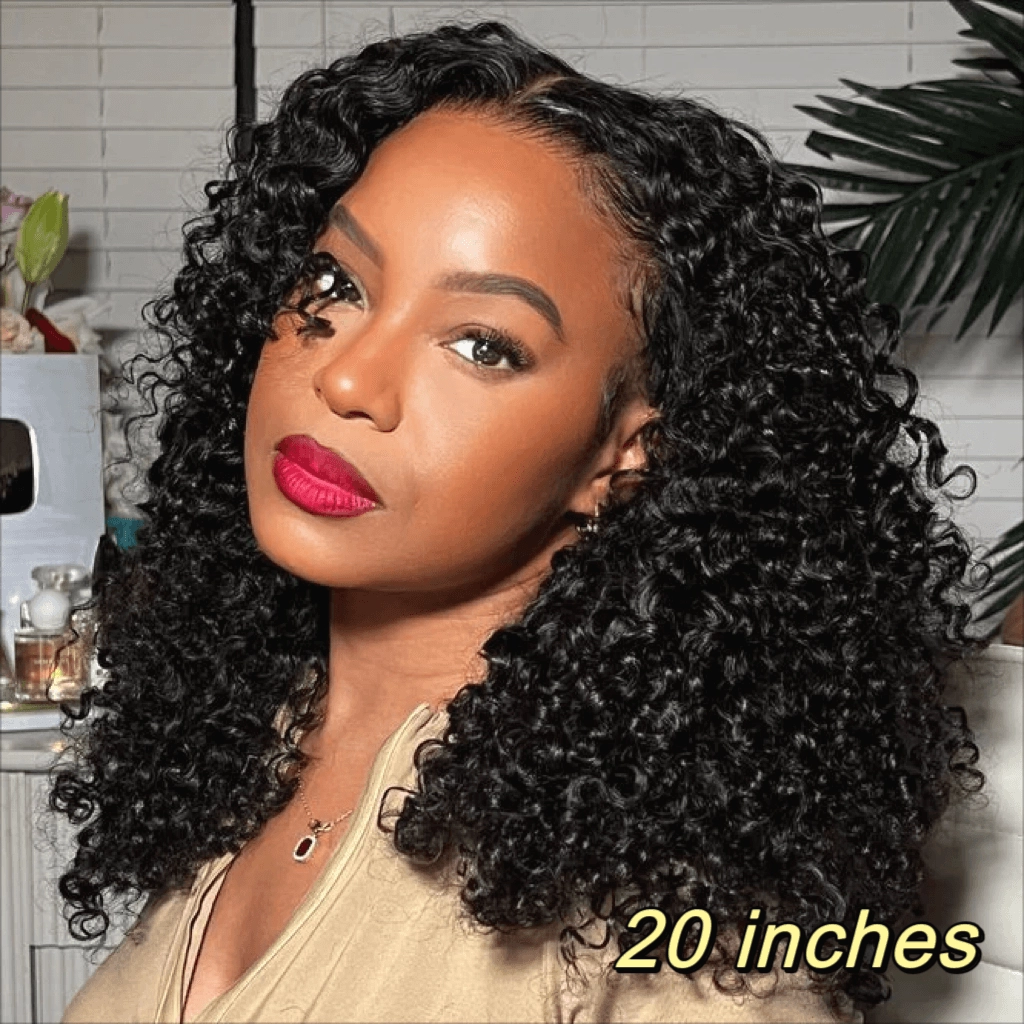 Tuneful Ready To Wear Glueless 6x5 Pre-Bleached Pre-Cut Pre-Plucked Lace Human Hair Kinky Curly Wigs