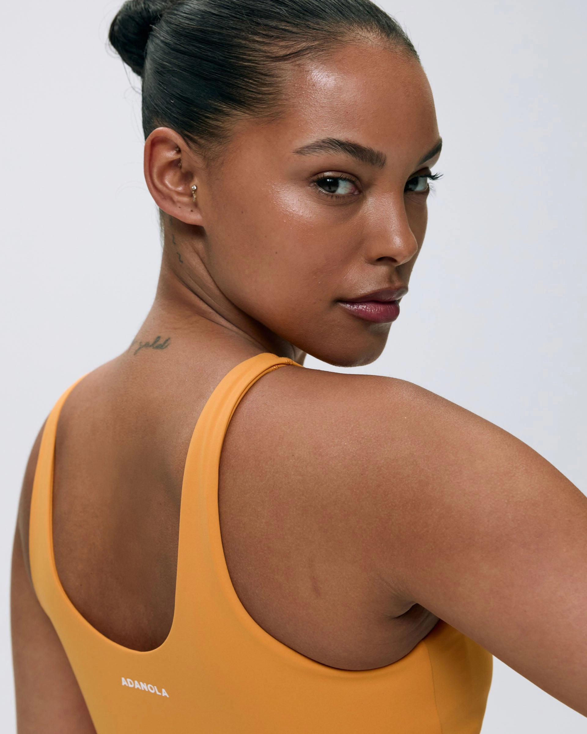 Ultimate Racer Front Scoop Back Top - Mango Orange