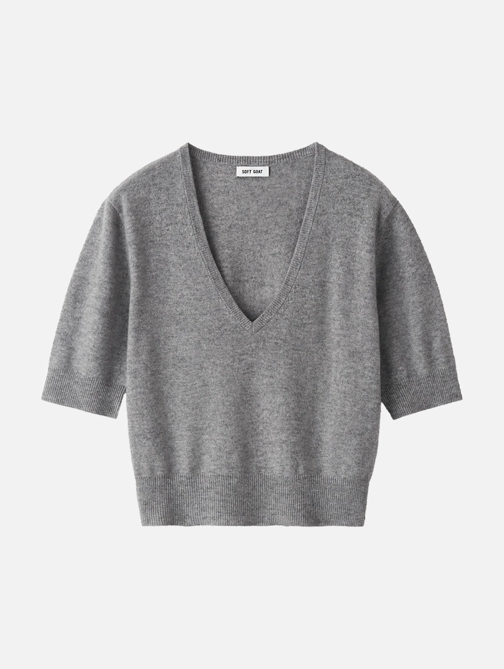 V-Neck T-Shirt in Grey