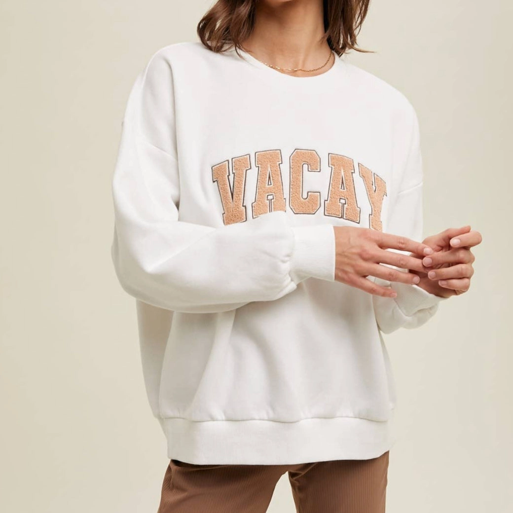 Vacay Patch Pullover Sweatshirt