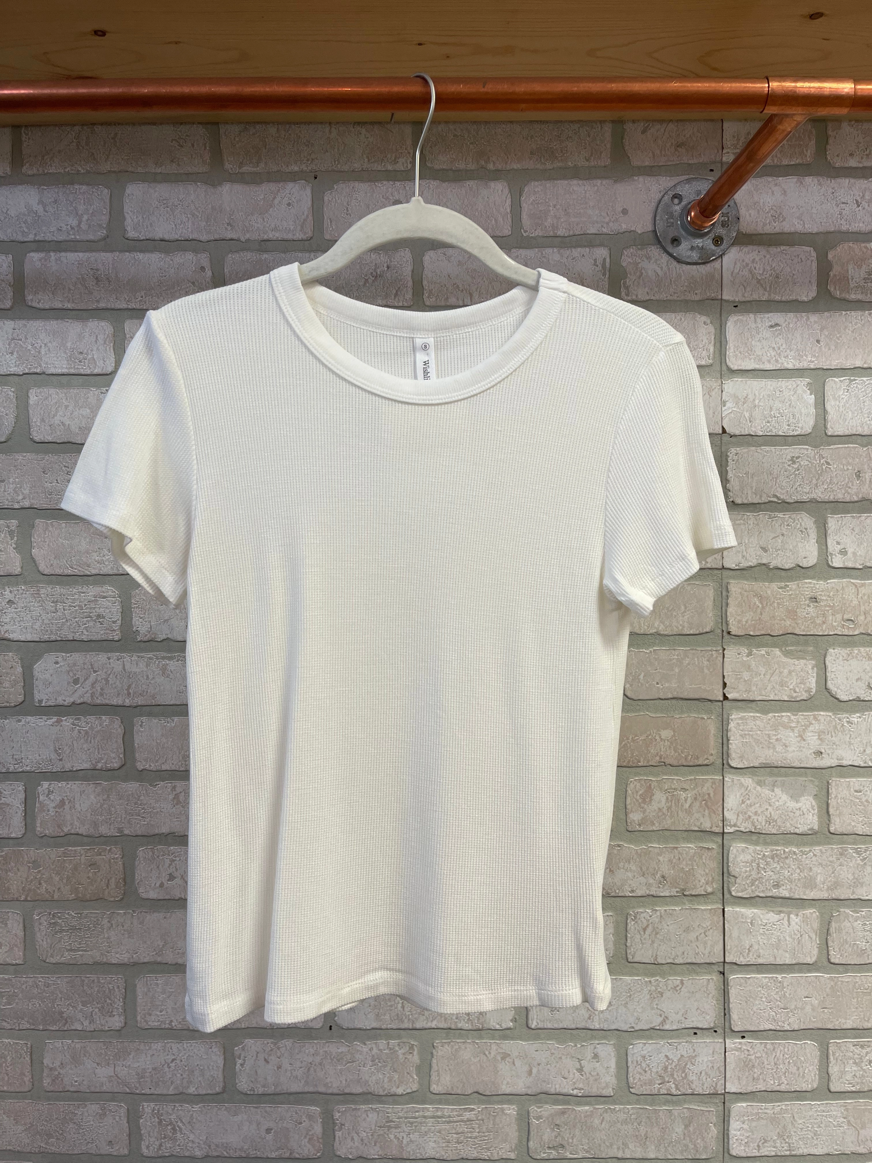 Waffle Knit Short Sleeve Tee