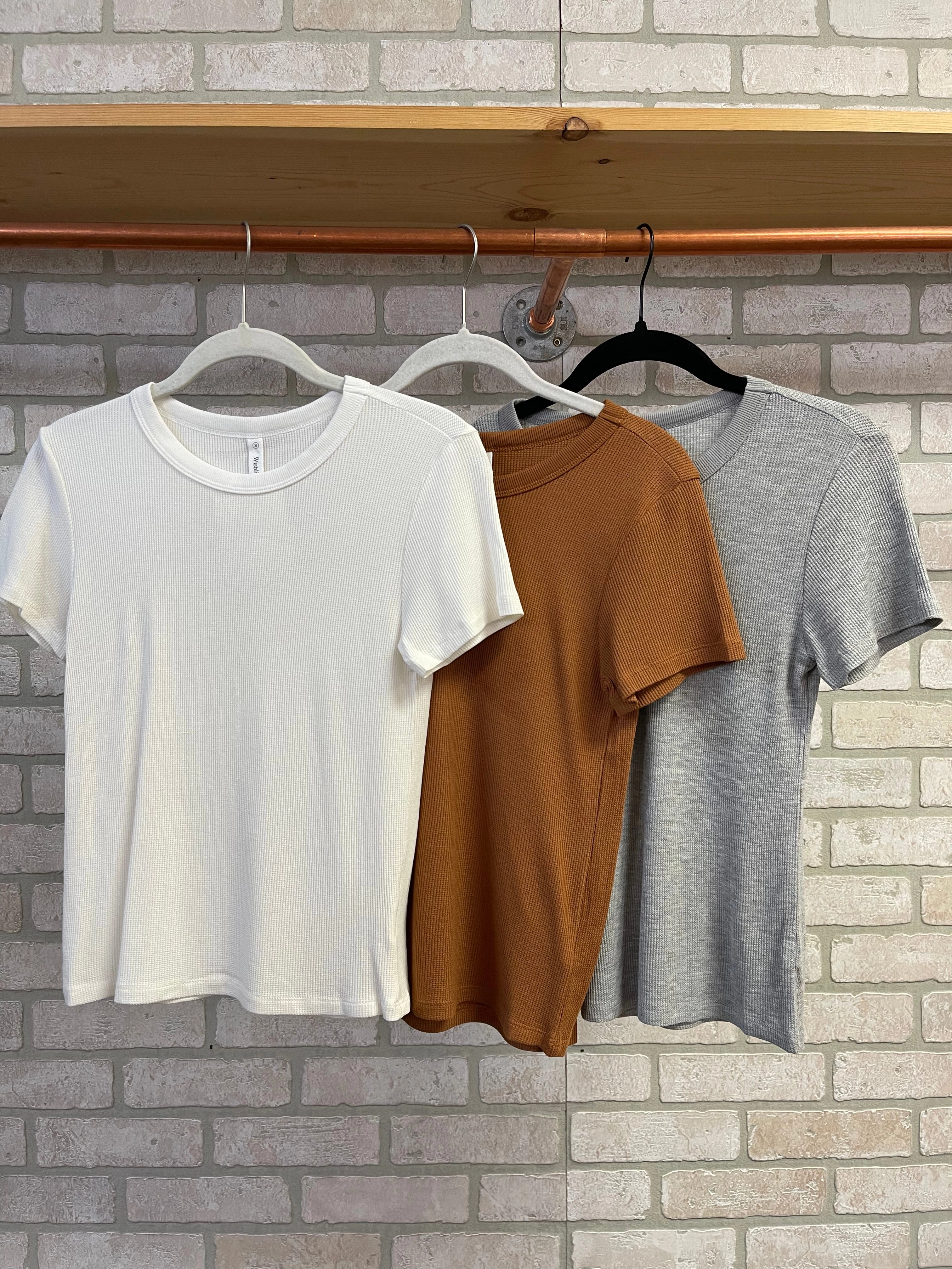 Waffle Knit Short Sleeve Tee