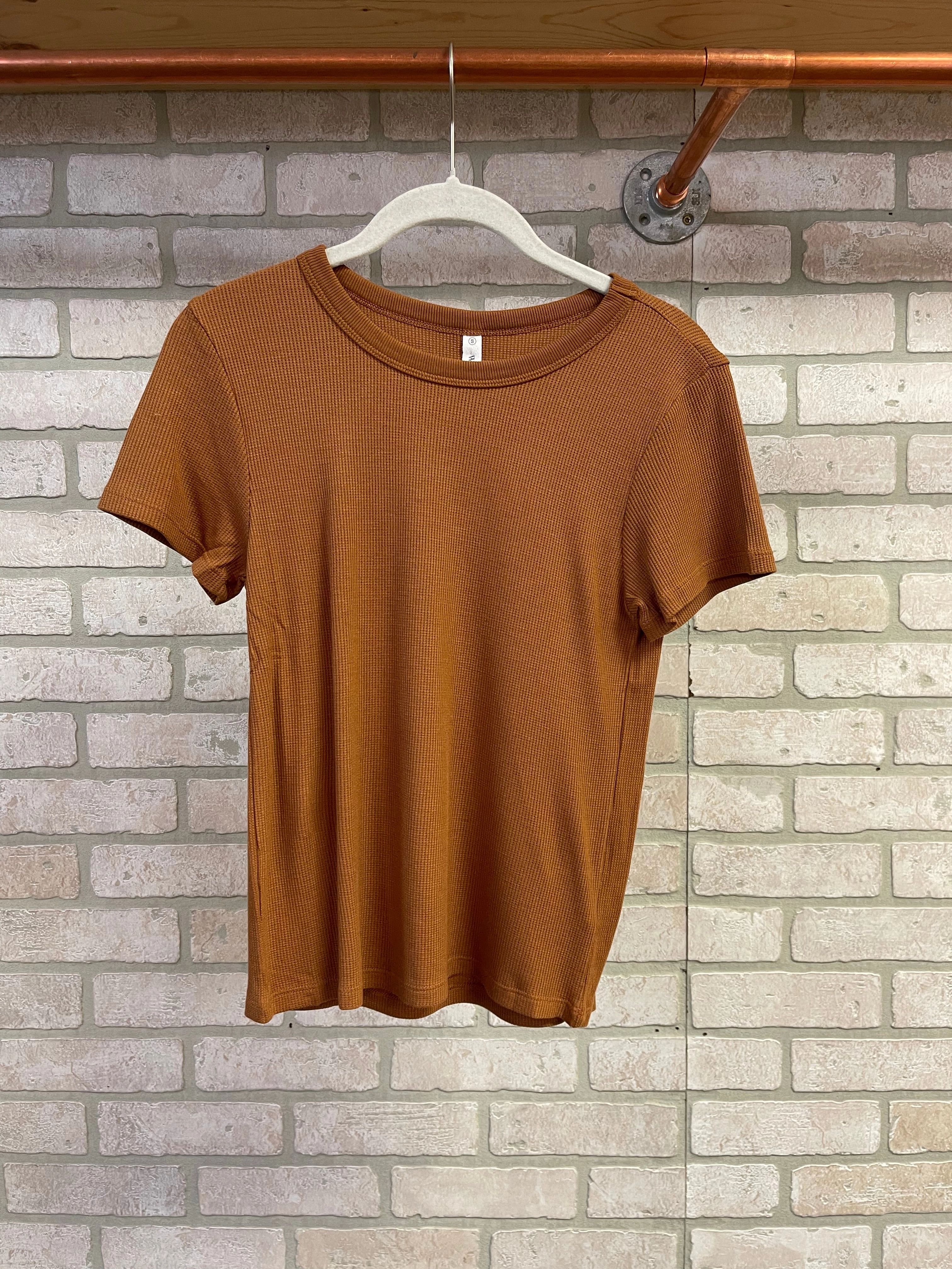 Waffle Knit Short Sleeve Tee