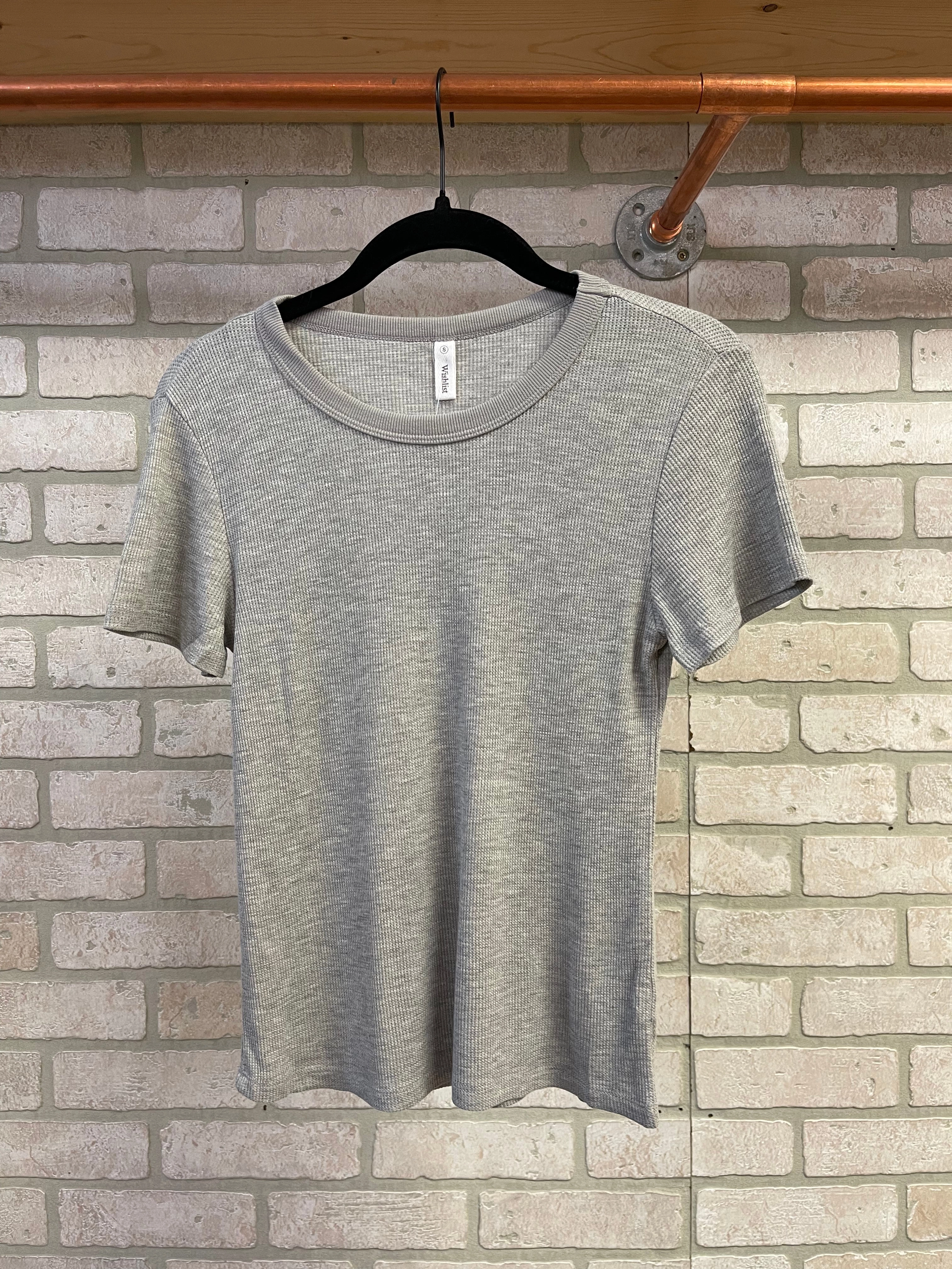 Waffle Knit Short Sleeve Tee