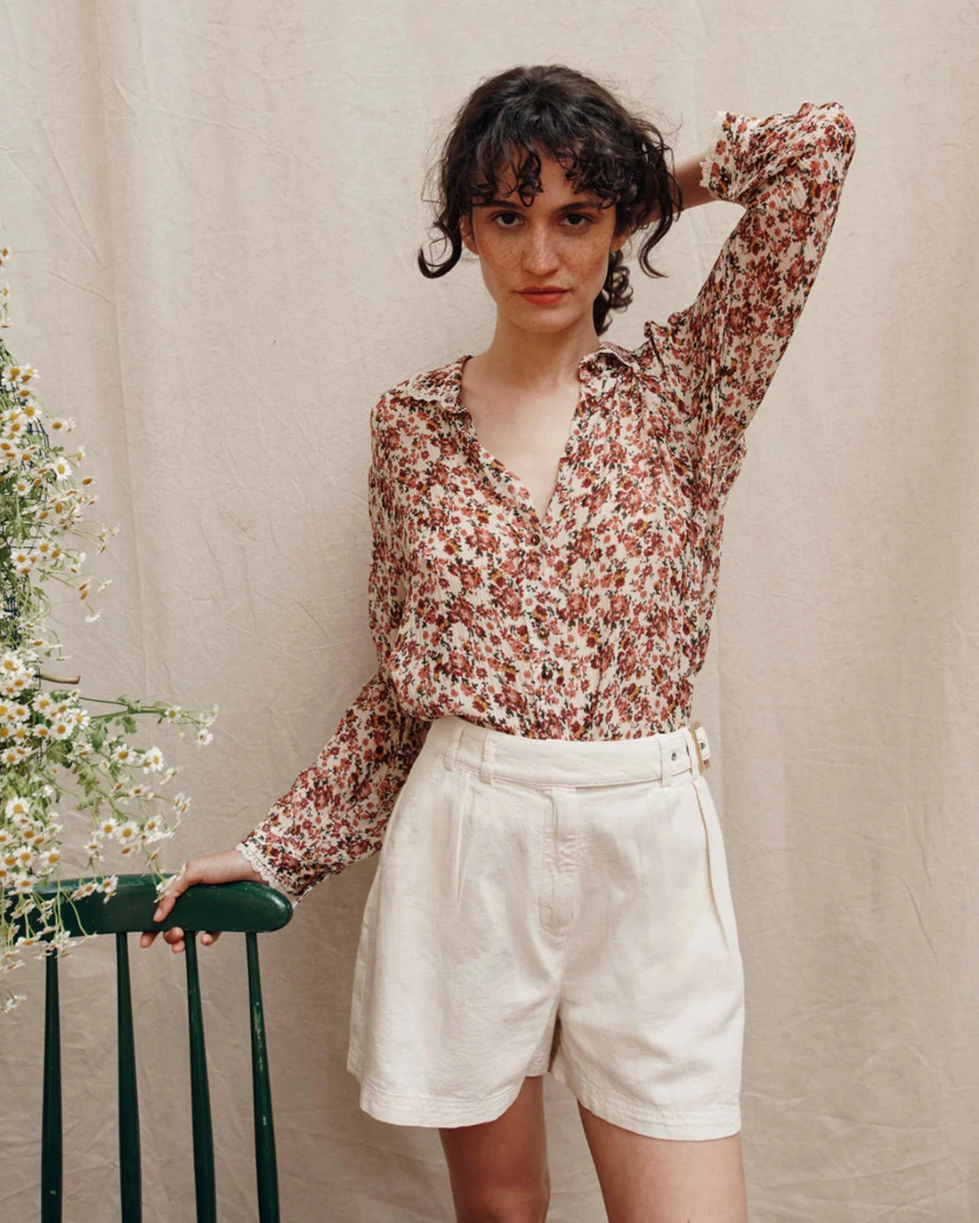 Women Shorts Basile Cream - قصيرة
