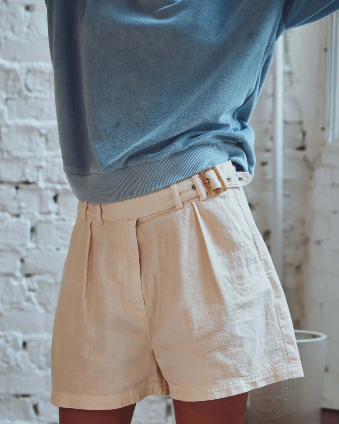 Women Shorts Basile Cream - قصيرة