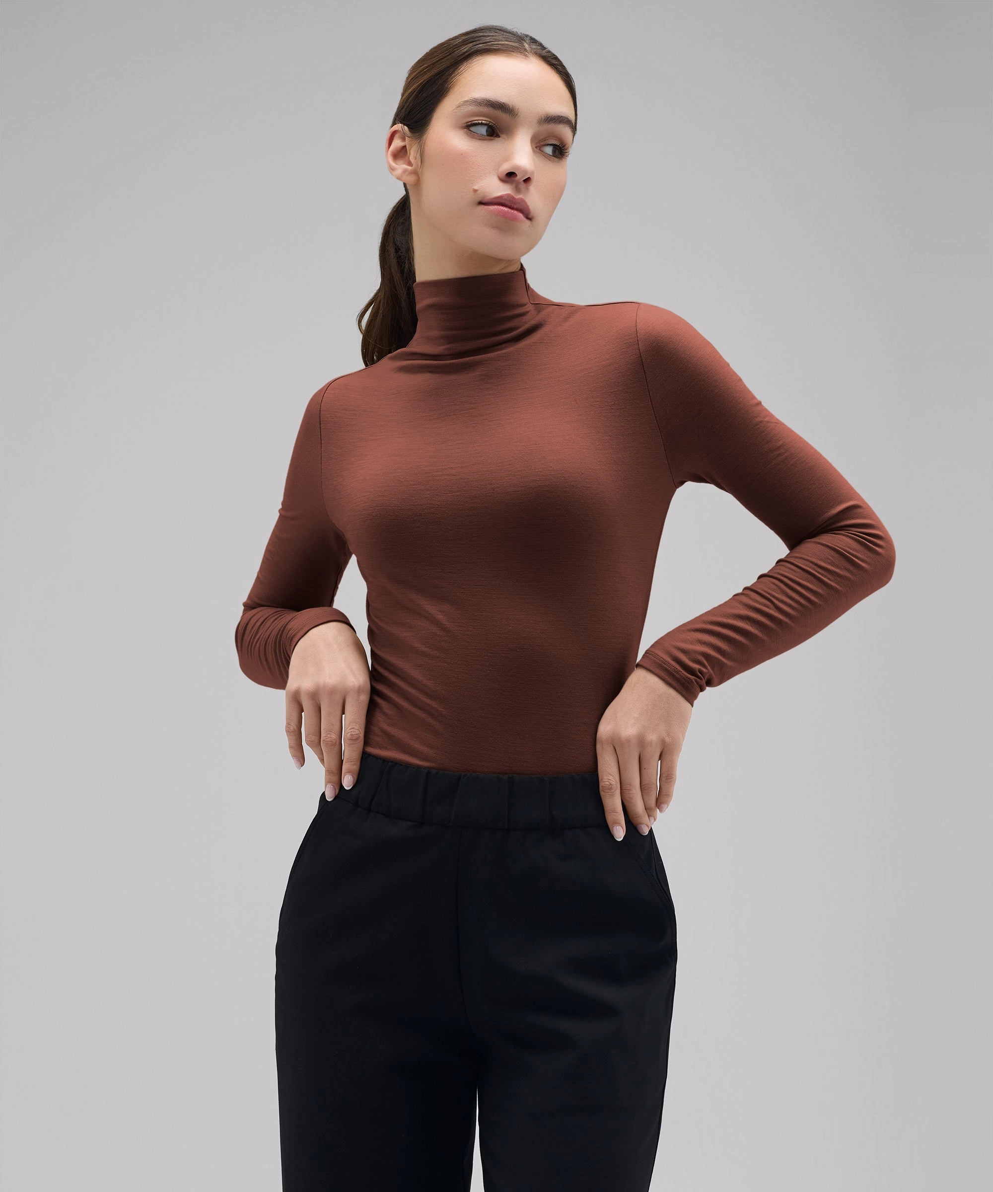 Women's Merino Mock Neck Top